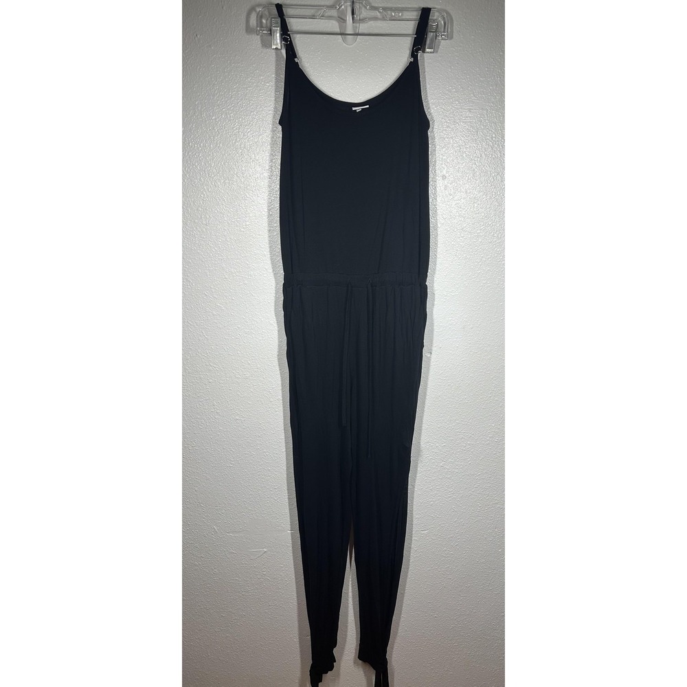 Lascana Jumpsuit Womens Large Black‎ Adjustable Straps Drawstring Pockets Jogger